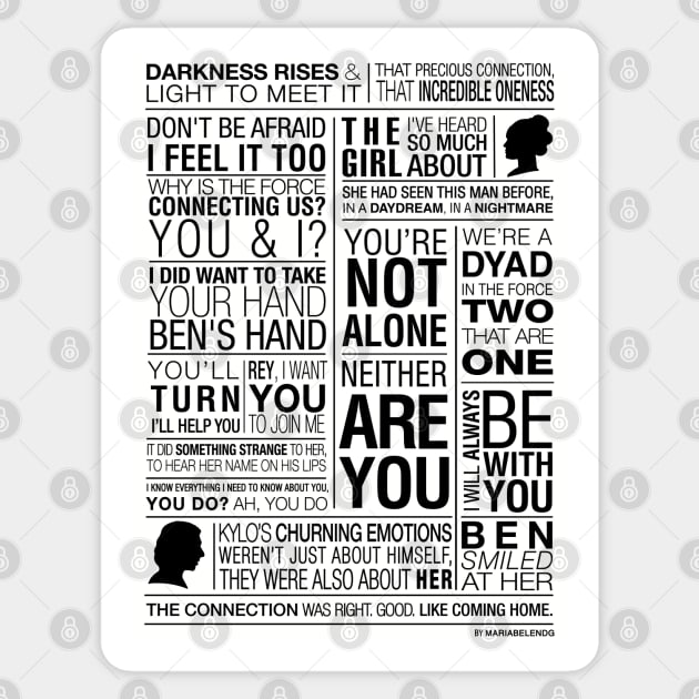 reylo quotes (black) Sticker by mariabelendg